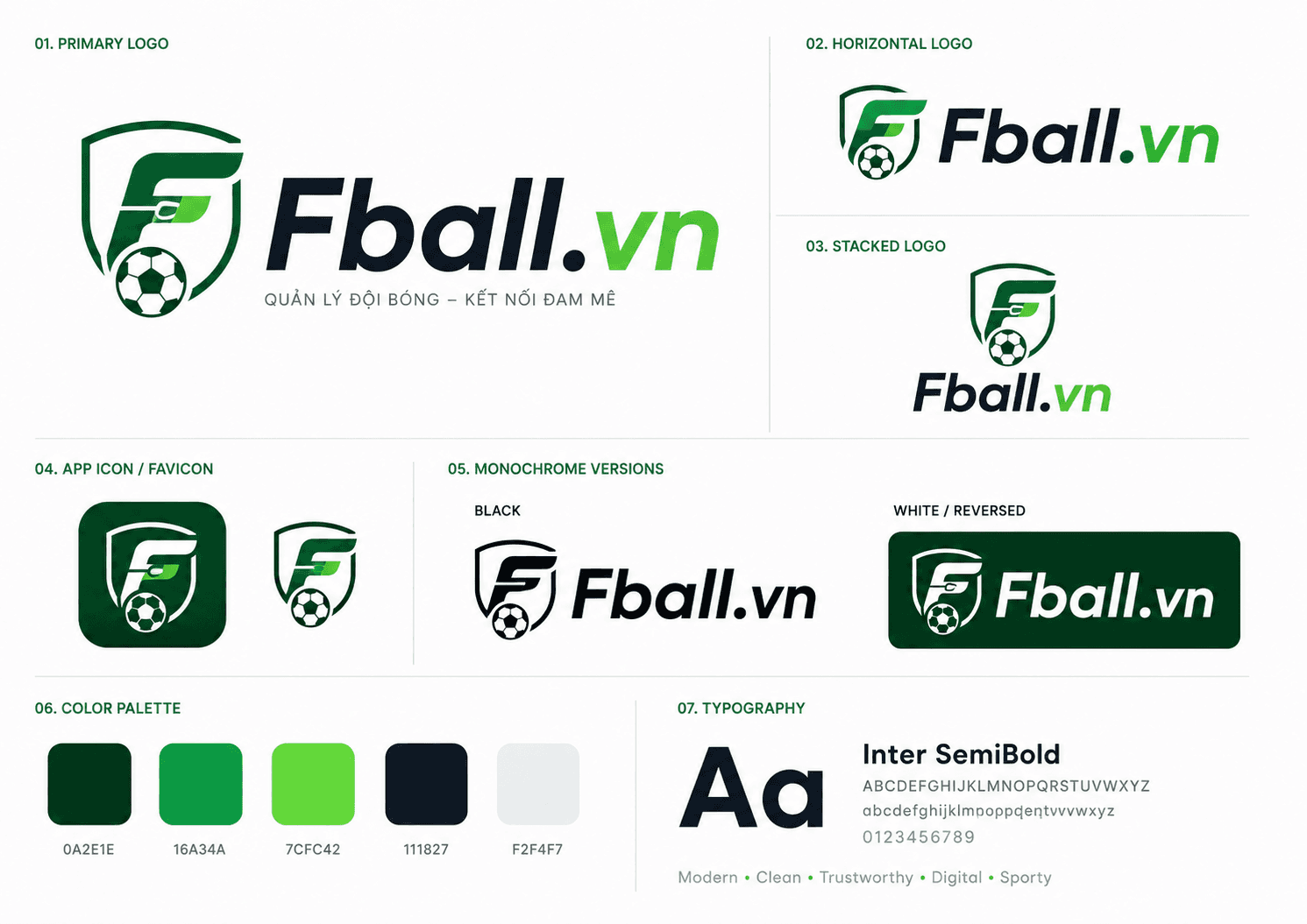 Bảng nhận diện thương hiệu Fball.vn